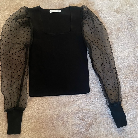 MANGO long sleeve polka top - Picture 1 of 4